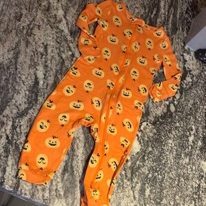 Joe Fresh Orange Pumpkin-Print Kids Footie Pajamas